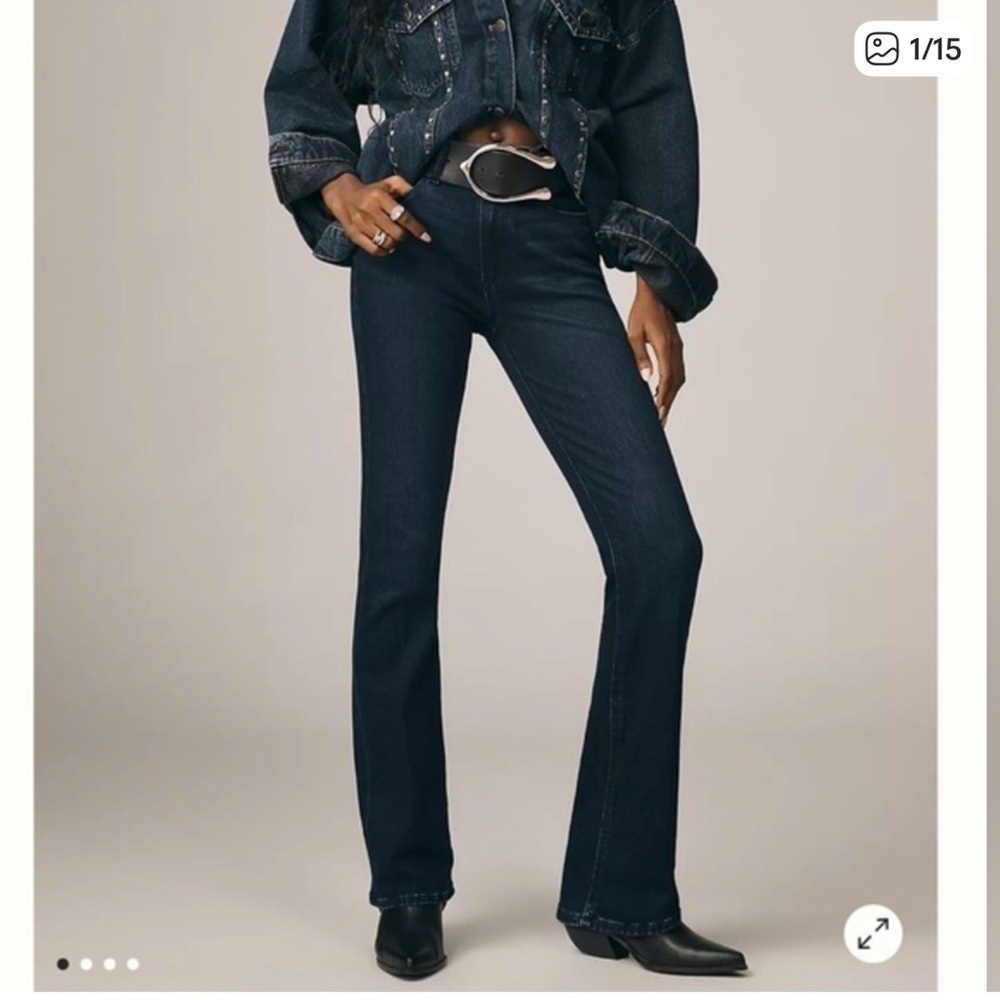 PAIGE Dark Blue Boot Cut Jeans